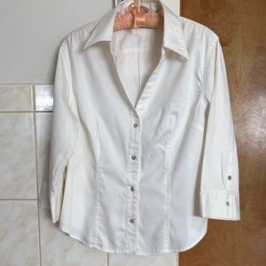 Elegant Ivory Button-Down Women's Shirt